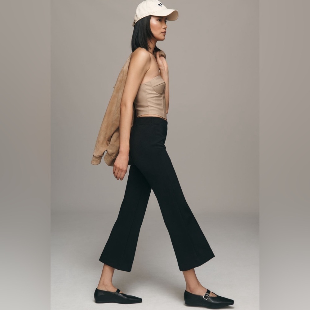 NWT! Anthro The Margot Kick-Flare Crop Pants by Maeve: Textured Edition 🪅 - Picture 4 of 12